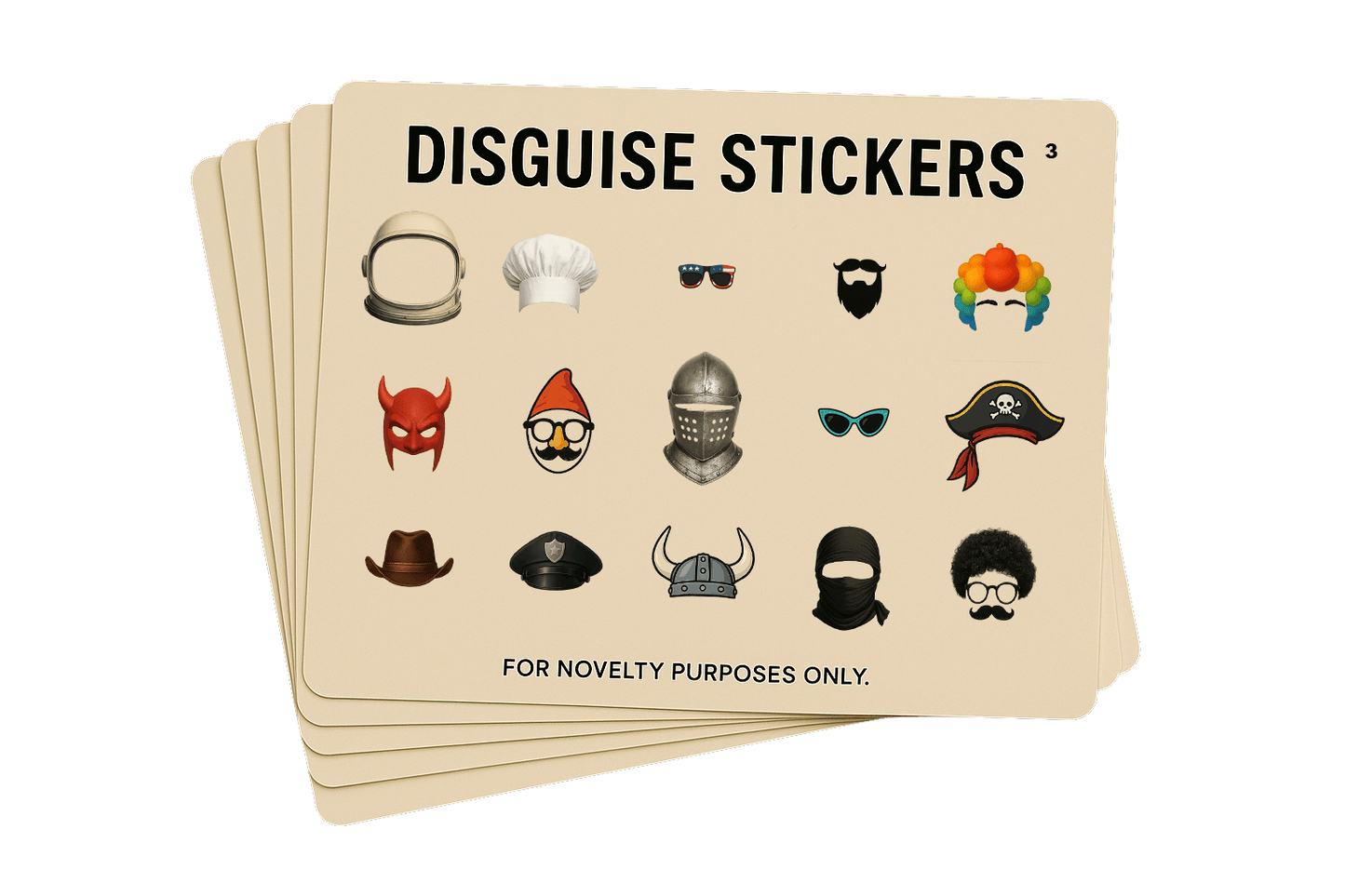 Disguise Expansion Set #3 - USA Pride Shades, Devil Mask, Knight Helmet, Pirate Hat, Afro Hair, Cowboy Hat, Ninja Head Wrap & more