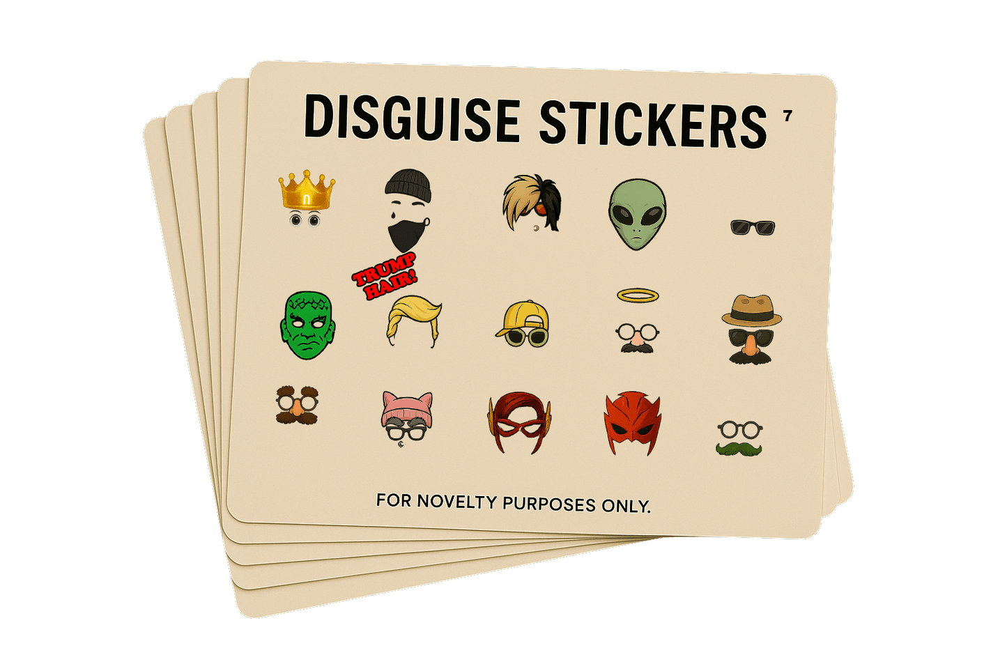 Disguise Expansion Set #7 - Trump Hair, Emo Hair & Piercings, Alien Face, Superhero Masks, Horror & more