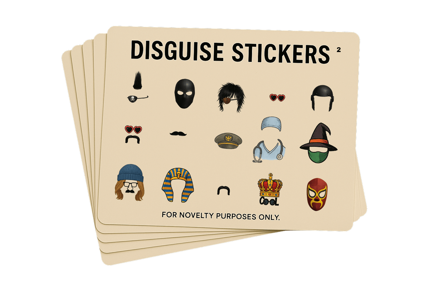 Disguise Expansion Set #2 - Doctor / Nurse, Military Commander, Pharoah Head Piece, Mexican Wrestler, Eye Patch and Mohawk & more