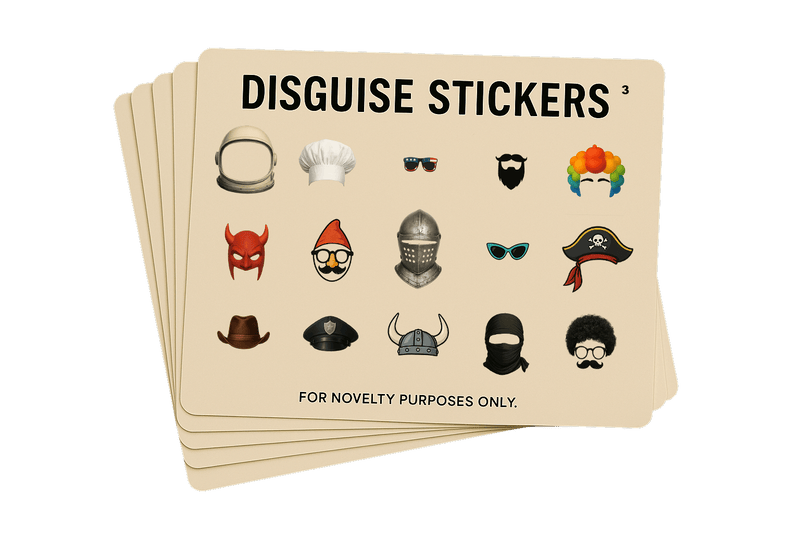 Disguise Expansion Set #3 - USA Pride Shades, Devil Mask, Knight Helmet, Pirate Hat, Afro Hair, Cowboy Hat, Ninja Head Wrap & more