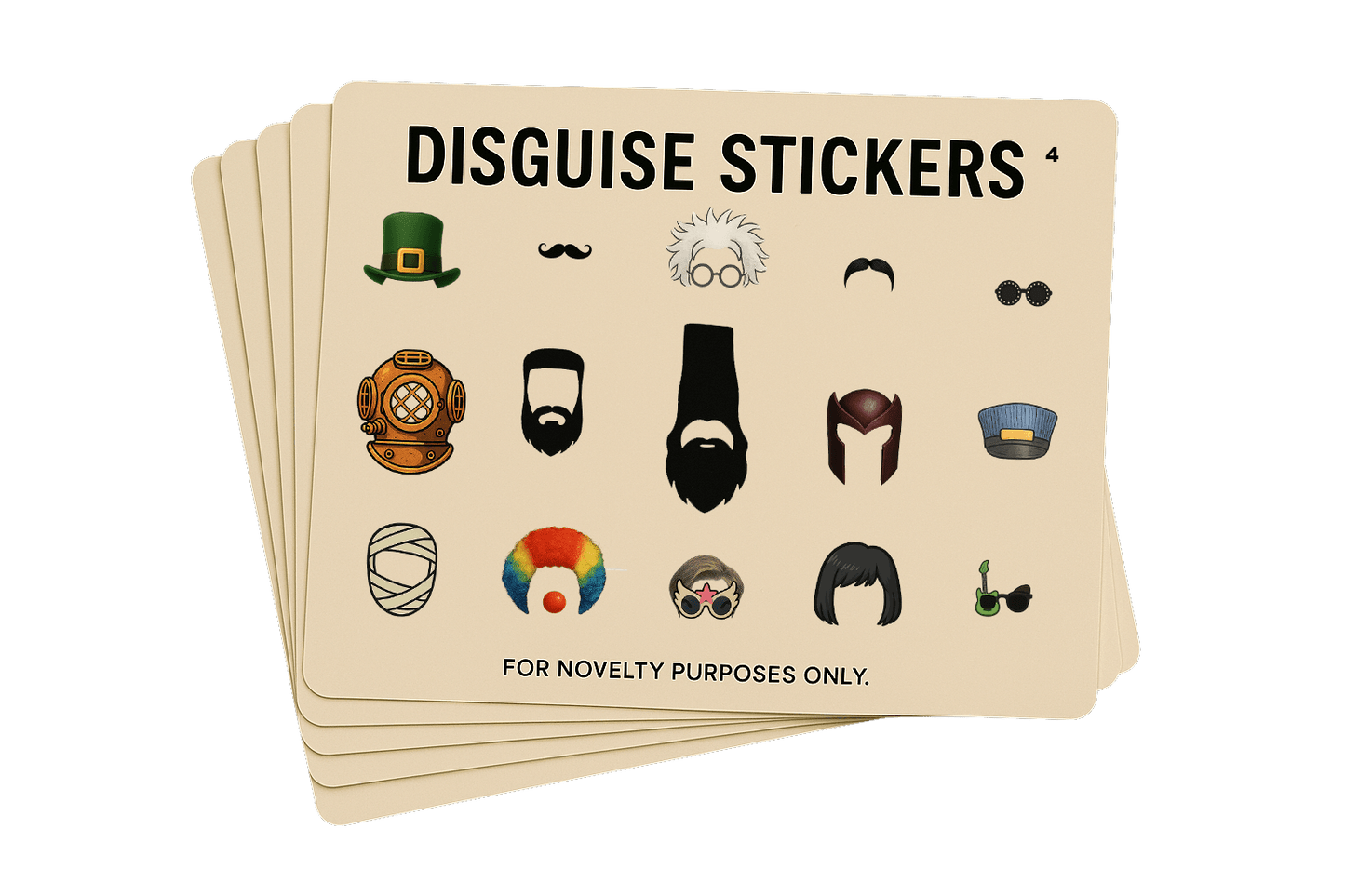 Disguise Expansion Set #4 - Leprechaun, Superhero Helmet, Clown Hair, Mummy, Underwater Explorer, Albert Einstein, Glasses & more